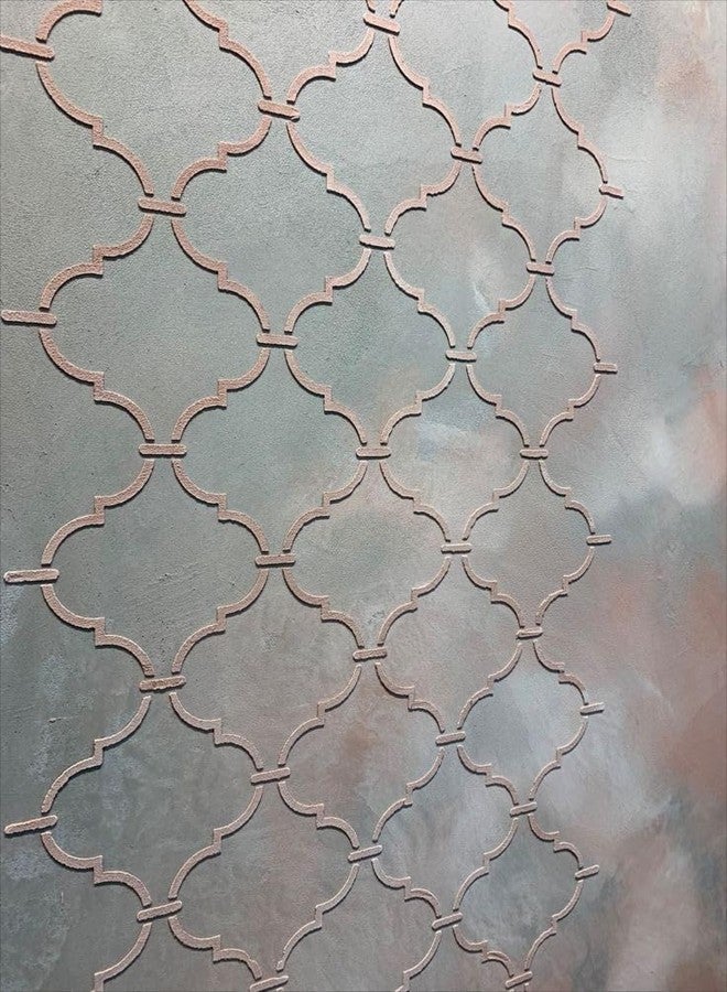 technoart Putting Technoart Wall Stencil Reusable 24"x24" inch Moroccan Quatrefoil Wall Stencil Pattern, Decorative Design - Image 2